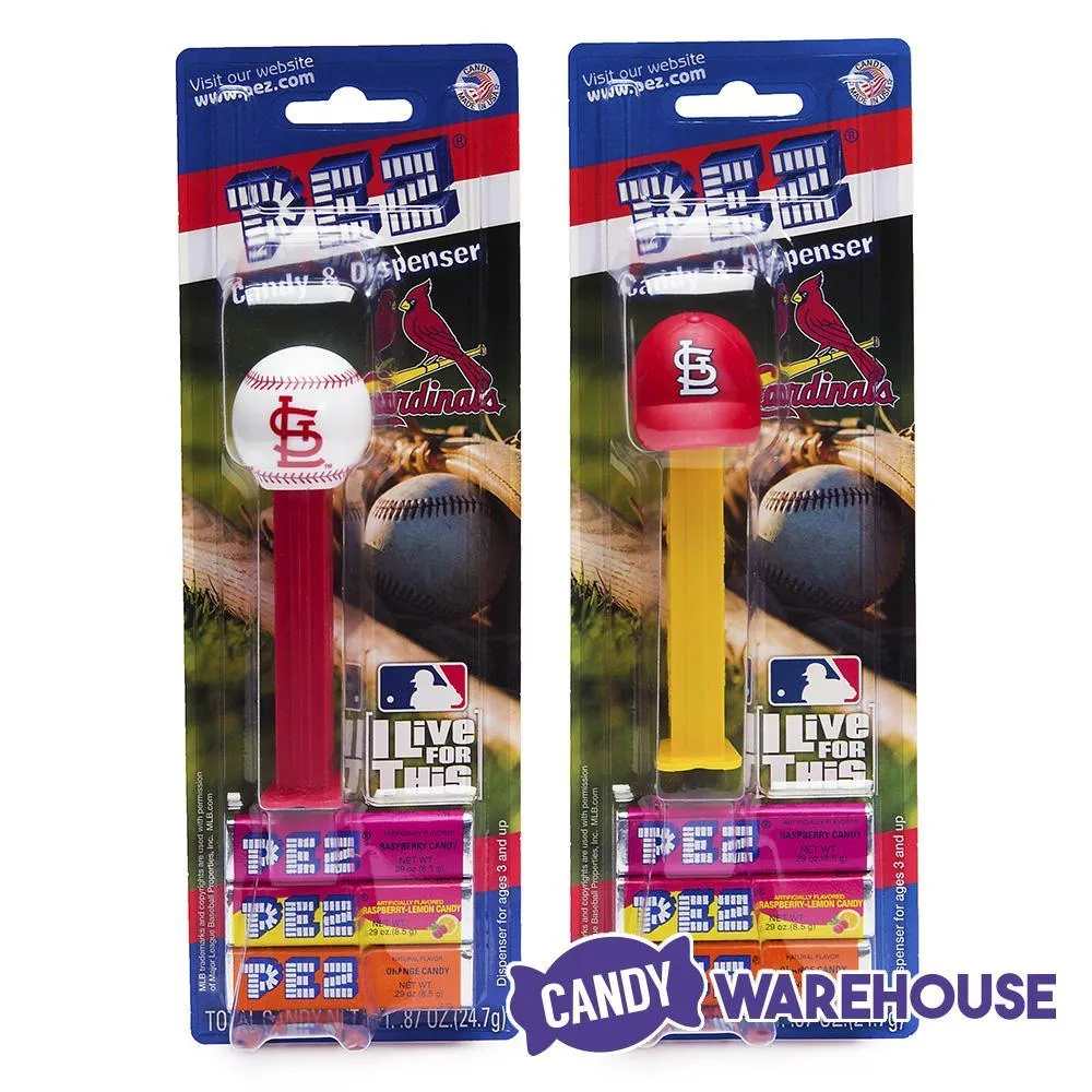 MLB Team Baseball PEZ Candy Packs - St. Louis Cardinals: 12-Piece Box - Image 4