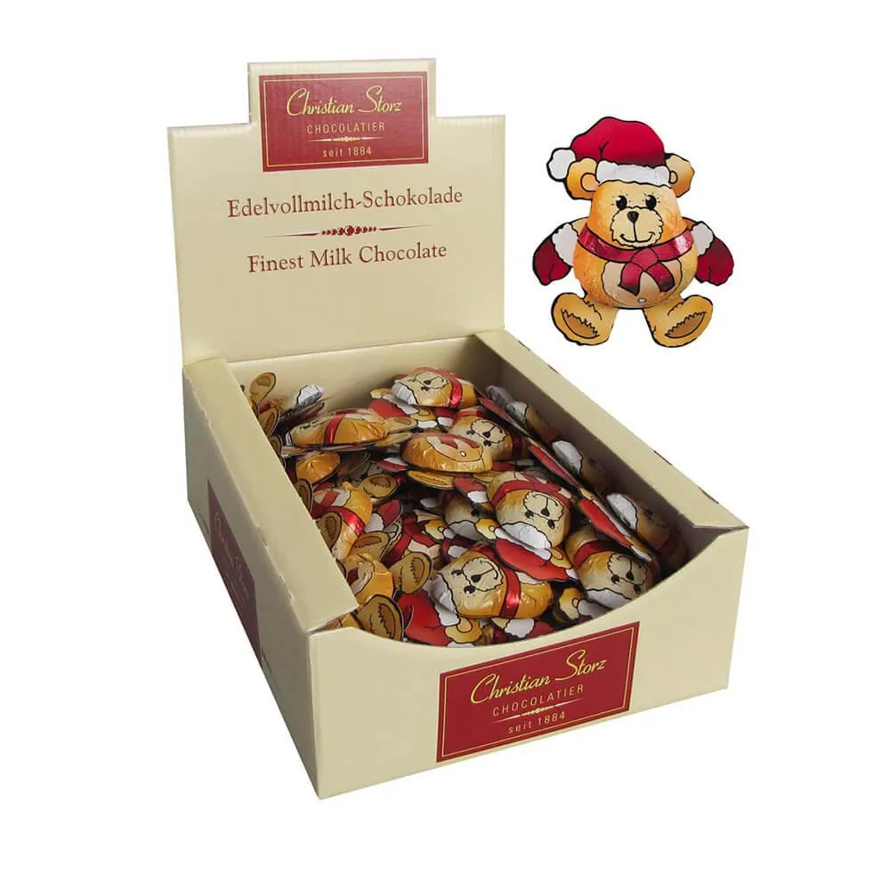 Storz Milk Chocolate Christmas Teddy Bears: 70-Piece Box - Image 2