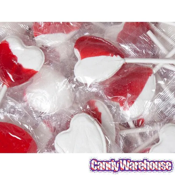 Strawberry and Cream Heart Lollipops: 38-Piece Bag - Image 2