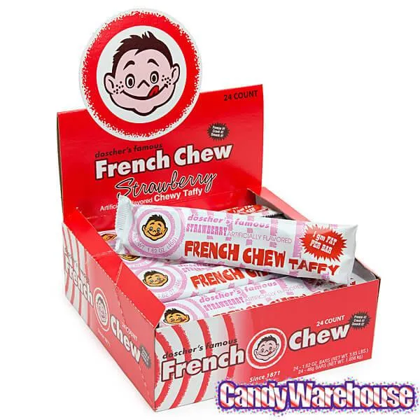 Doscher's French Chew Taffy Bars - Strawberry: 24-Piece Box - Image 2