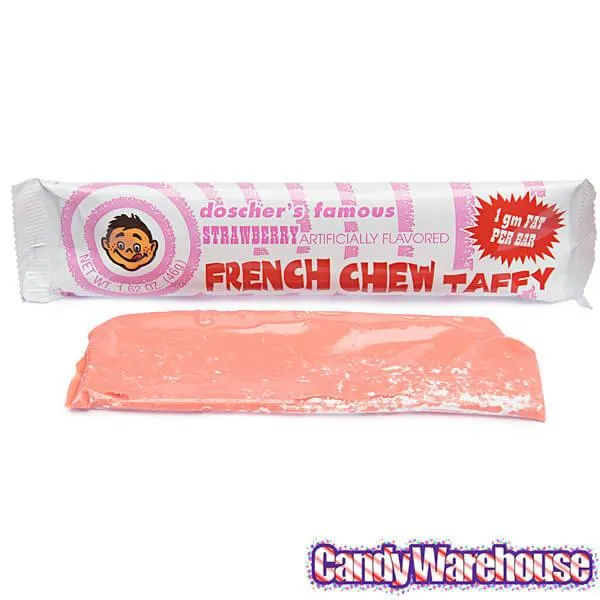 Doscher's French Chew Taffy Bars - Strawberry: 24-Piece Box - Image 3