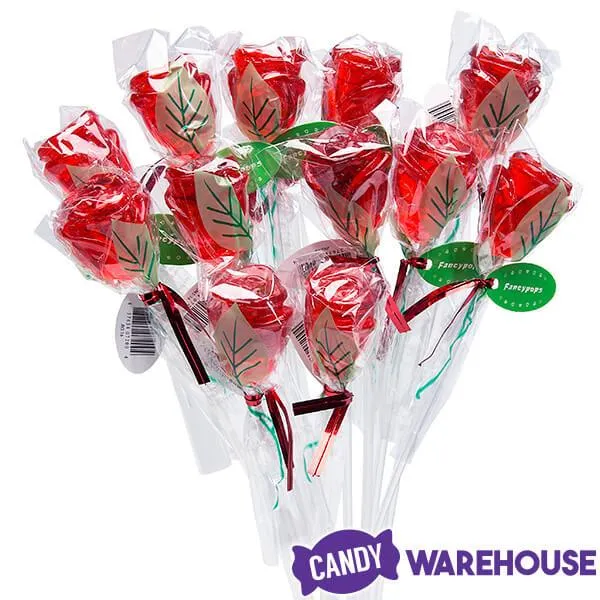 Candy 3-D Red Rose Lollipops: 100-Piece Bag - Image 2