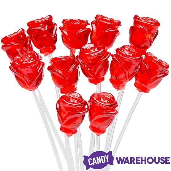 Candy 3-D Red Rose Lollipops: 100-Piece Bag - Image 3