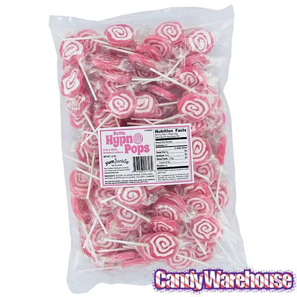 Hypno Pops Petite Swirled Lollipops - Strawberry: 100-Piece Bag - Image 4