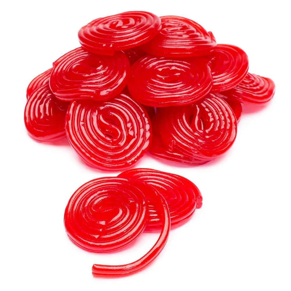 Strawberry Red Licorice Wheels: 2KG Bag
