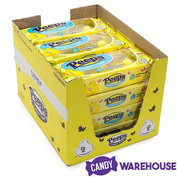 Sugar Free Peeps Yellow Marshmallow Chicks 3-Piece Packs: 12-Piece Case - Image 2