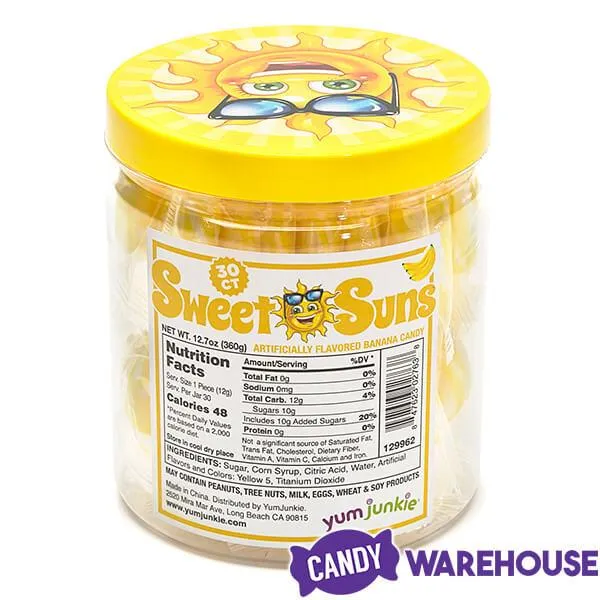 YumJunkie Sweet Suns Yellow Swirl Hard Candy Circles: 30-Piece Jar - Image 4