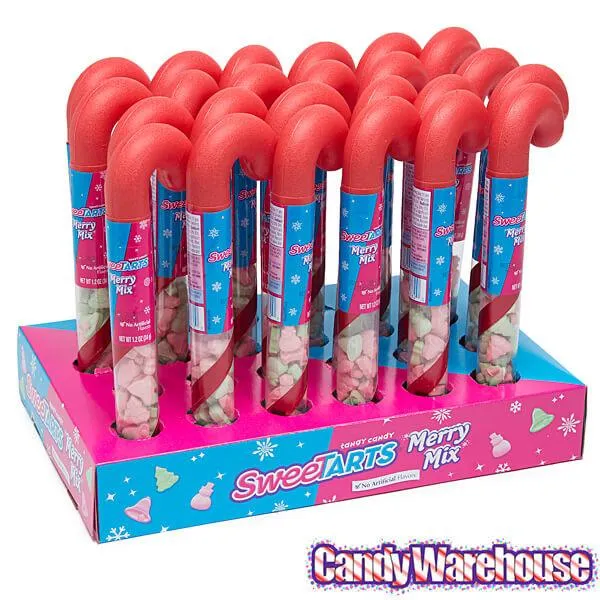 SweeTarts Candy Filled Plastic Candy Cane Tubes: 24-Piece Box - Image 2