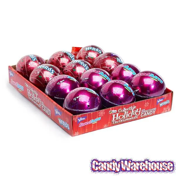 SweeTarts and Nerds Candy Tin Christmas Ornaments: 12-Piece Box - Image 3