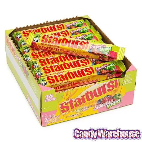 Starburst Fruit Chews Candy Packs - Sweets and Sours: 24-Piece Box - Image 2