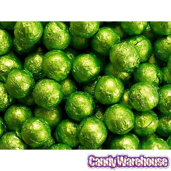 Foiled Milk Chocolate Balls - Kiwi Green: 2LB Bag - Image 2