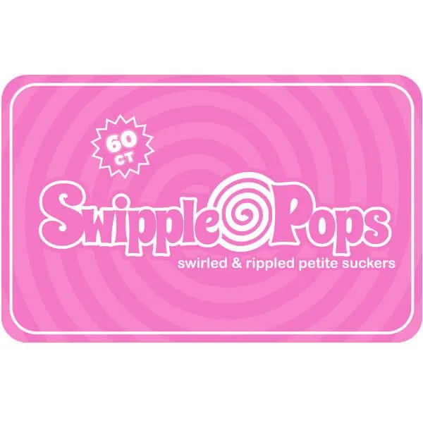 Swipple Pops Petite Swirl Ripple Lollipops - Pink Strawberry: 60-Piece Tub - Image 3
