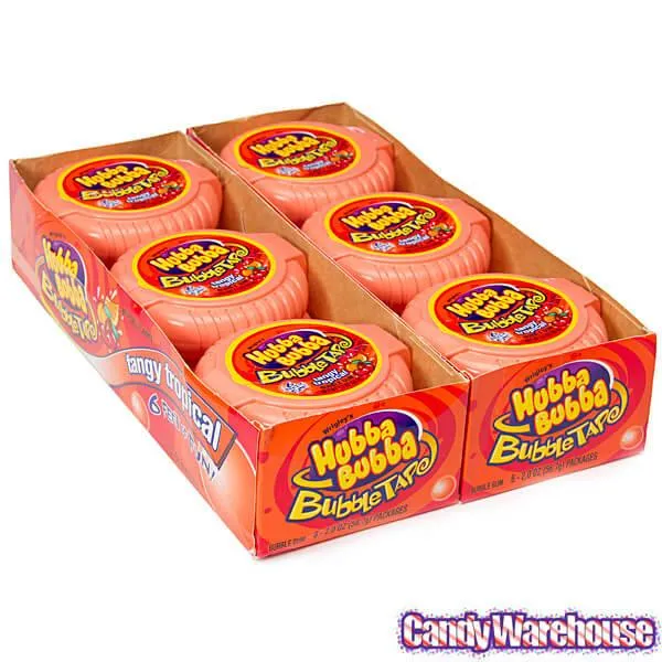 Hubba Bubba Bubble Tape Gum Rolls - Tangy Tropical: 12-Piece Box - Image 3