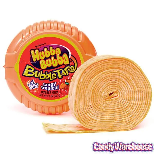 Hubba Bubba Bubble Tape Gum Rolls - Tangy Tropical: 12-Piece Box - Image 4