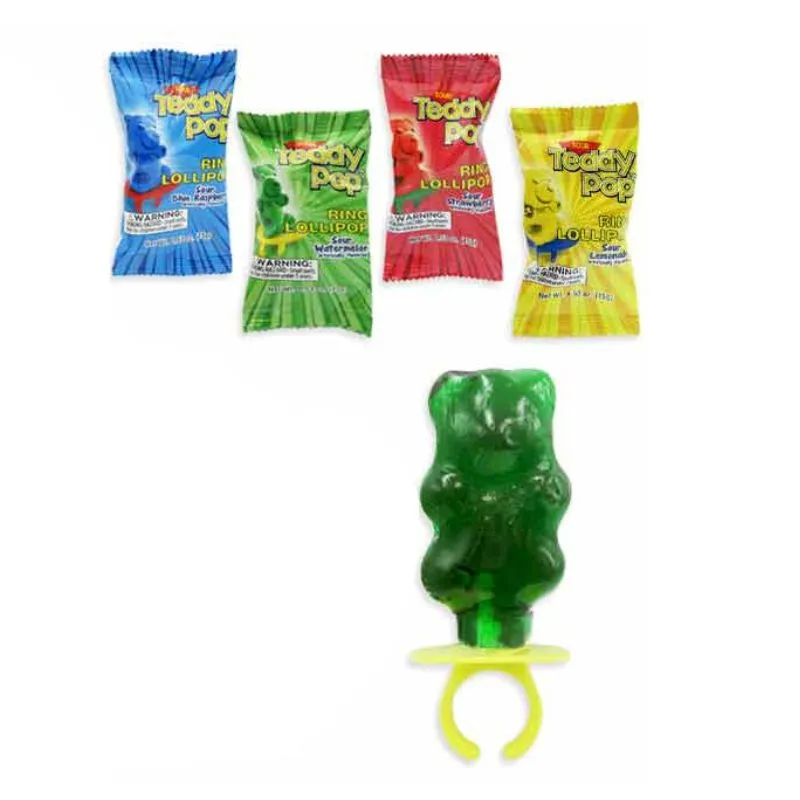 Teddy Pop Sour Lollipop Rings: 24-Piece Box - Image 4