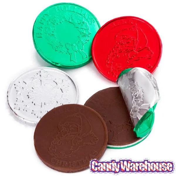 Thompson Foiled Milk Chocolate Christmas Coins: 5LB Bag - Image 2