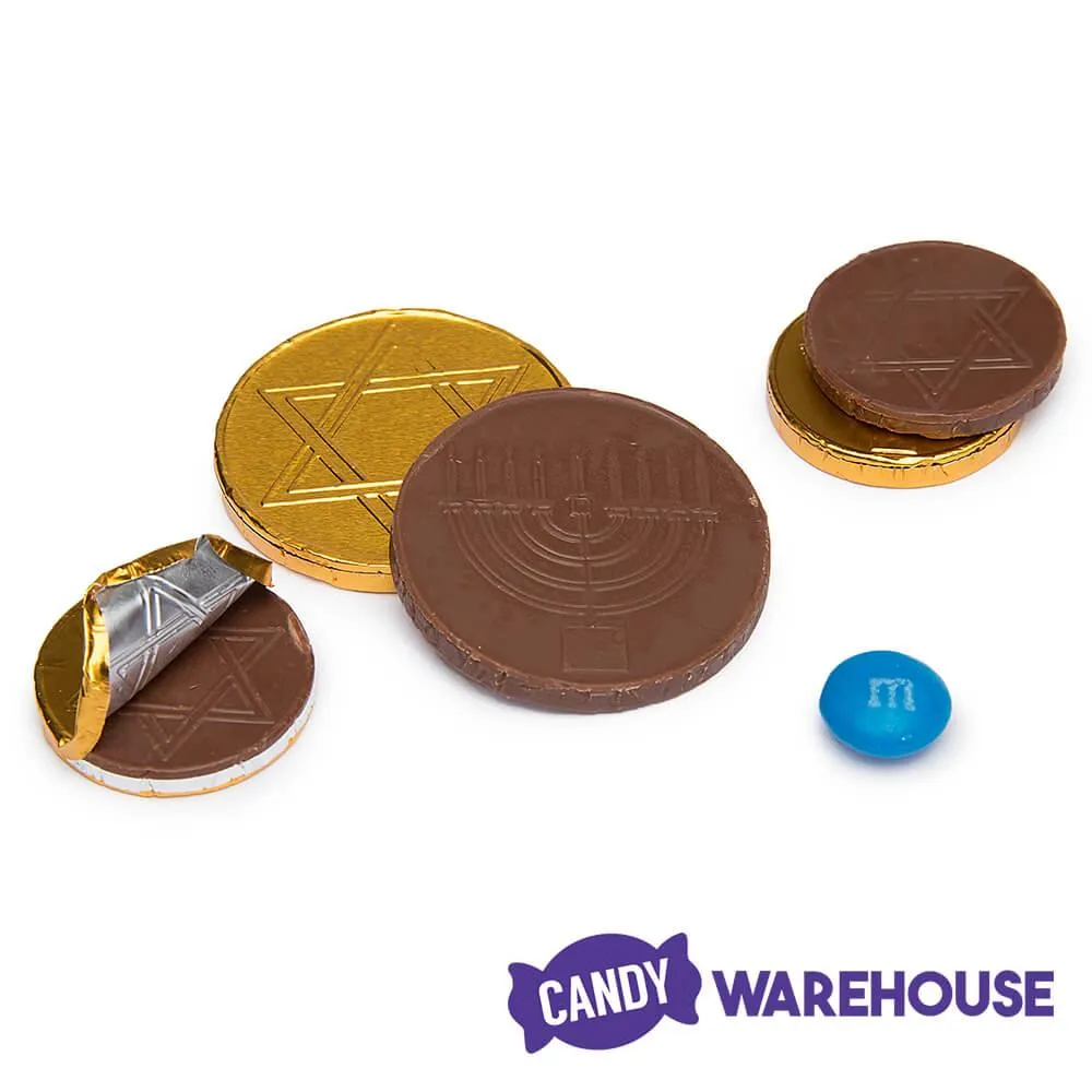 Thompson Hanukkah Gelt Gold Foiled Milk Chocolate Coins 1-Ounce Mesh Bags: 30-Piece Tub - Image 3