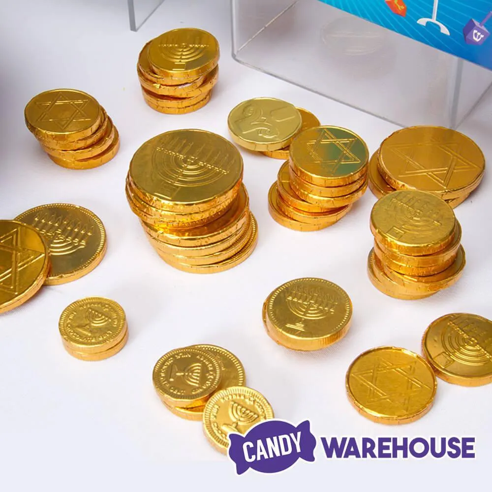 Thompson Hanukkah Gelt Gold Foiled Milk Chocolate Coins 1-Ounce Mesh Bags: 30-Piece Tub - Image 5