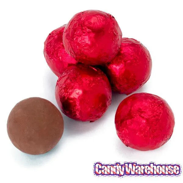 Thompson Red Foiled Milk Chocolate Balls: 5LB Bag - Image 2