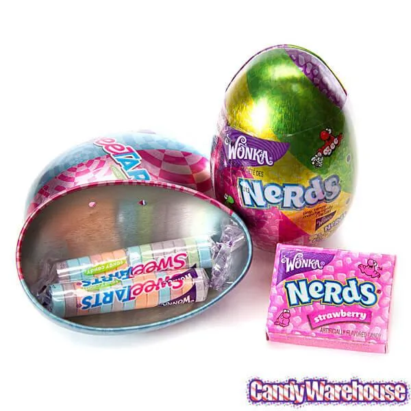 Bee International Tin Easter Eggs with SweeTarts and Nerds Candy: 12-Piece Display - Image 3