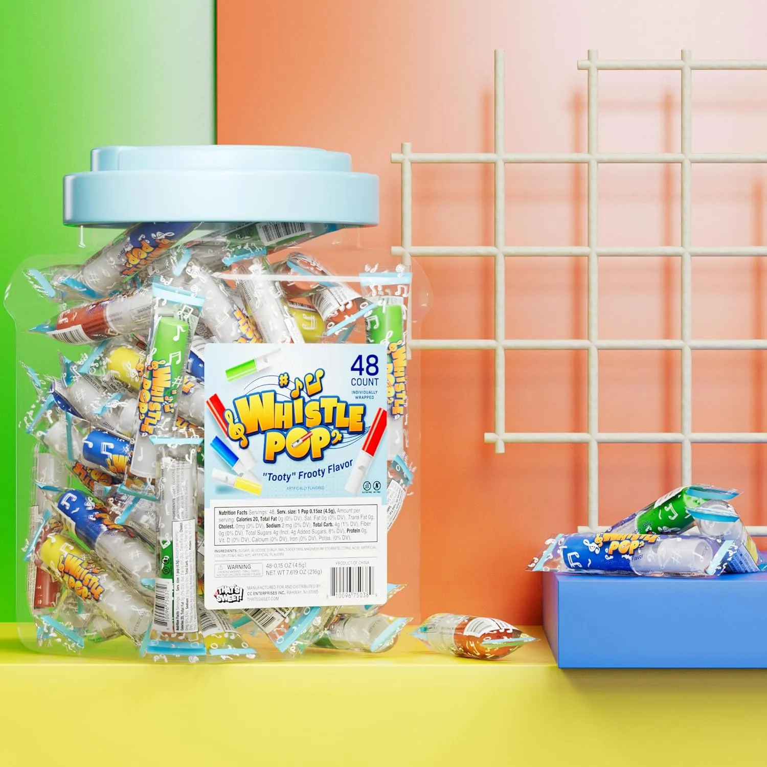 Tooty Frooty Whistle Pops: 48-Piece Jar - Image 2