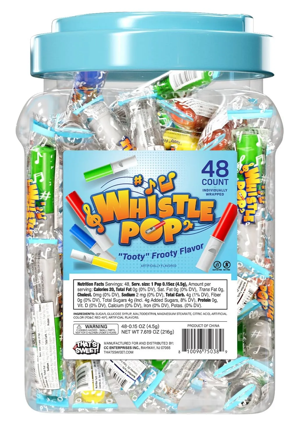 Tooty Frooty Whistle Pops: 48-Piece Jar - Image 3