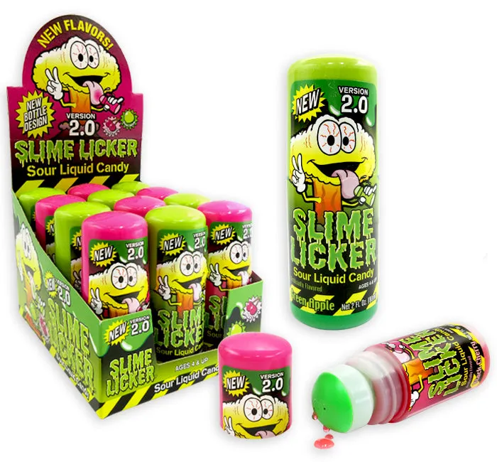 Toxic Waste Slime Licker 2.0 Liquid Candy - Green Apple & Cherry: 12-Piece Display