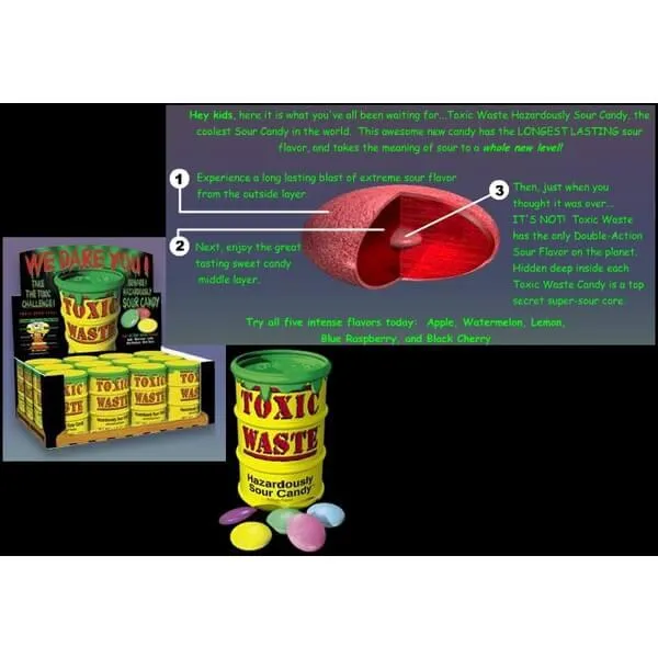 Toxic Waste Sour Candy Drums: 12-Piece Display - Image 6