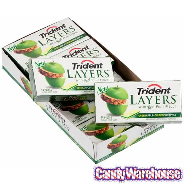 Trident Layers Gum Packs - Green Apple & Pineapple: 8-Piece Box - Image 2