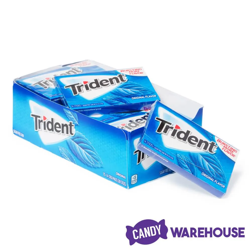Trident Original Flavor Sugar Free Gum: 15-Piece Box - Image 3