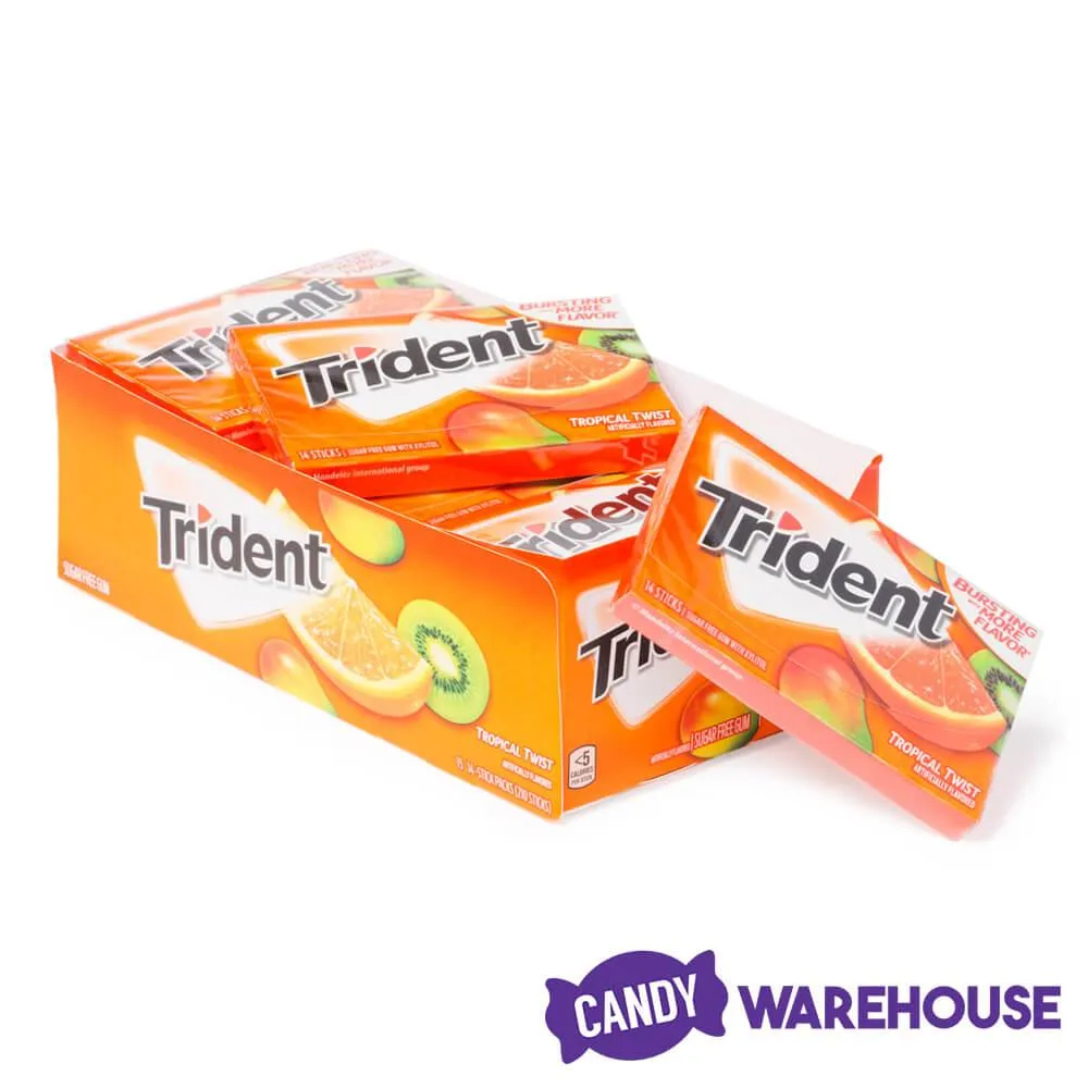 Trident Tropical Twist Sugar Free Gum: 15-Piece Box - Image 3