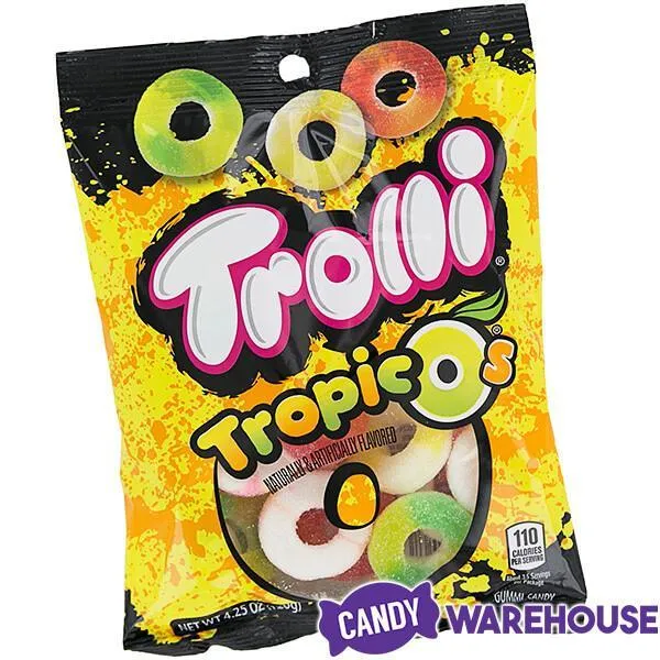 Trolli Tropic O's Assorted Gummy Rings Candy: 3LB Box - Image 4