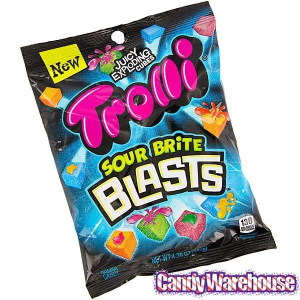 Trolli Sour Brite Blasts Gummy Juicy Exploding Candy Cubes: 3LB Box - Image 3