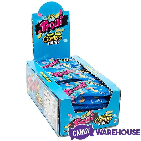 Trolli Sour Brite Crawlers Minis Gummy Worms 2-Ounce Candy Packs: 18-Piece Box - Image 2