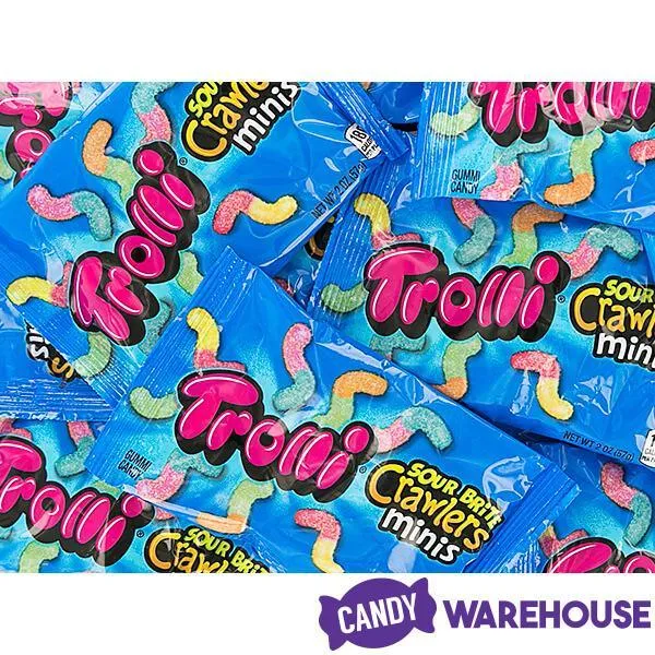 Trolli Sour Brite Crawlers Minis Gummy Worms 2-Ounce Candy Packs: 18-Piece Box - Image 5
