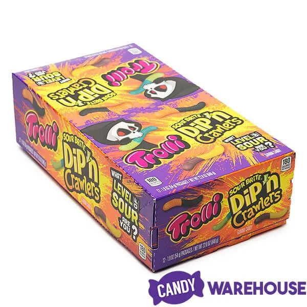 Trolli Sour Brite Dip'N Crawlers Gummy Worms Halloween Candy Packs: 12-Piece Box - Image 3