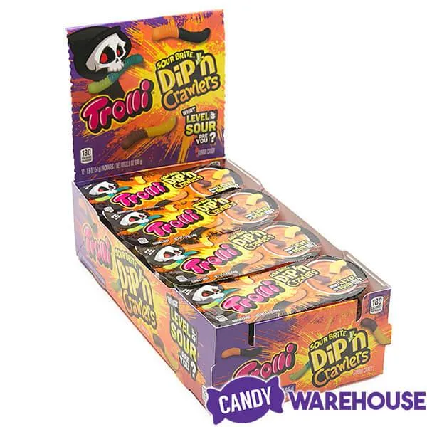 Trolli Sour Brite Dip'N Crawlers Gummy Worms Halloween Candy Packs: 12-Piece Box - Image 4