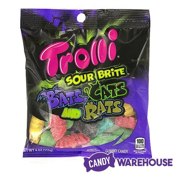 Trolli Sour Brite Gummy Bats, Cats, and Rats: 3LB Box - Image 3