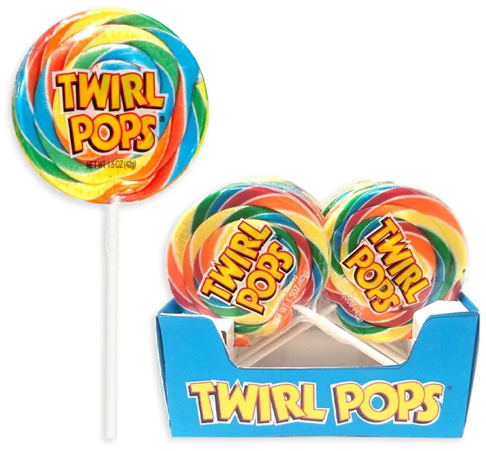 Twirl Pops 1.5-Ounce Suckers - Rainbow: 12-Piece Display