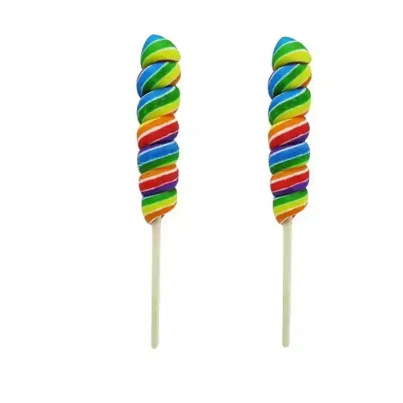 Twisty Rainbow Swirl 6-Inch Lollipops: 48-Piece Display - Image 2