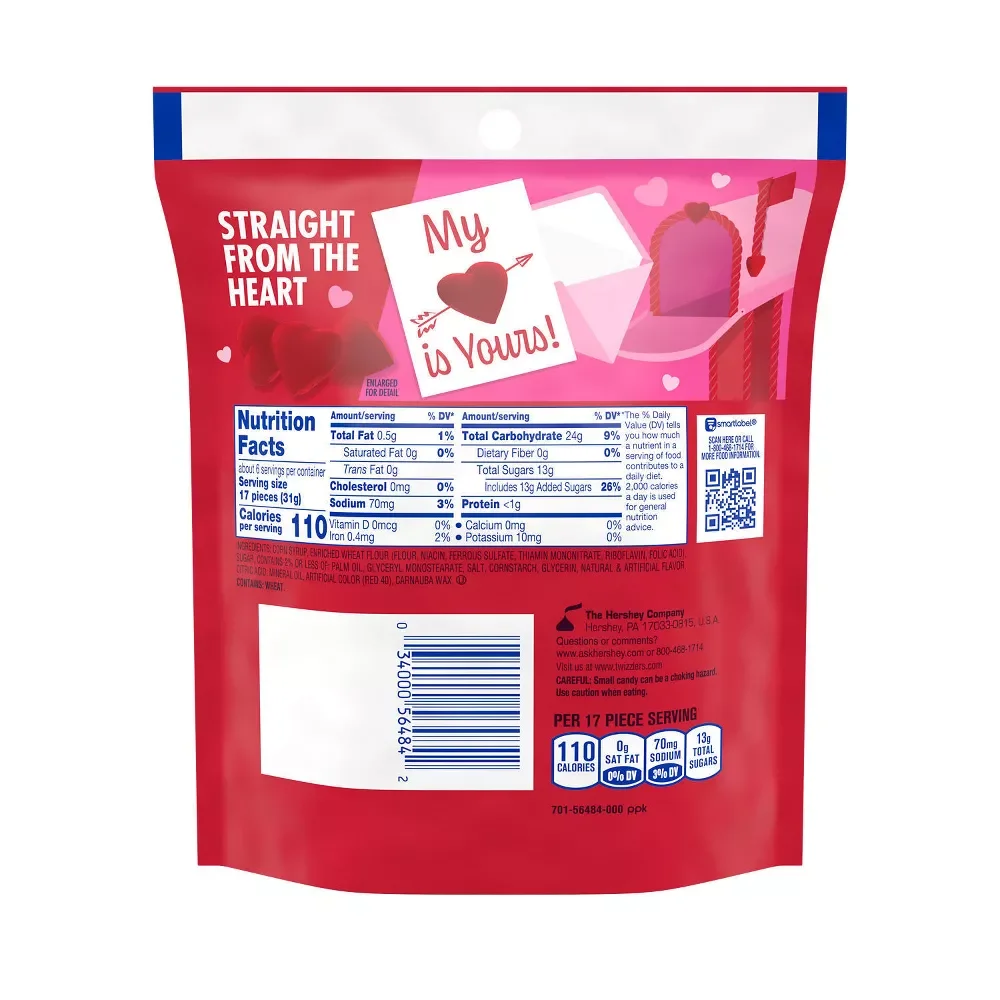Twizzlers Heart Shaped Strawberry Nibs Candy: 7-Ounce Bag - Image 6