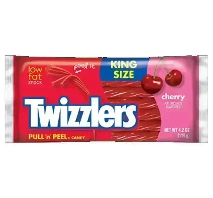 Twizzlers Cherry Licorice Twists King Size Packs: 15-Piece Box