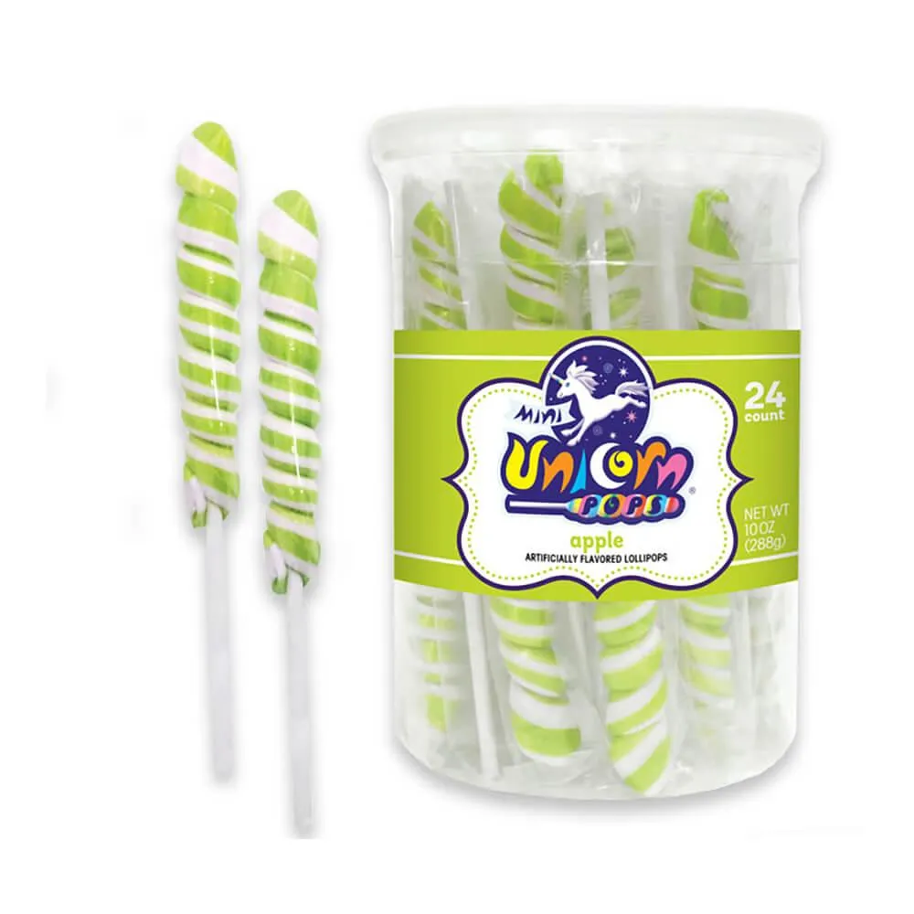 Unicorn Pops Twist Suckers - Bright Green: 24-Piece Jar