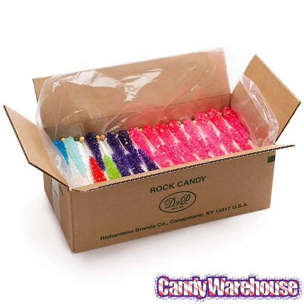 Rock Candy Crystal Sticks Assortment - Unwrapped: 120-Piece Box - Image 2