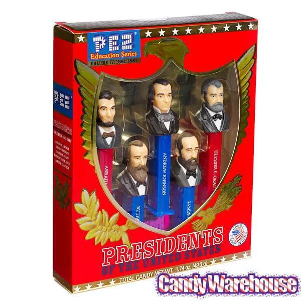 Presidents 1861-1881 PEZ Candy Dispensers: 5-Piece Gift Box - Image 2