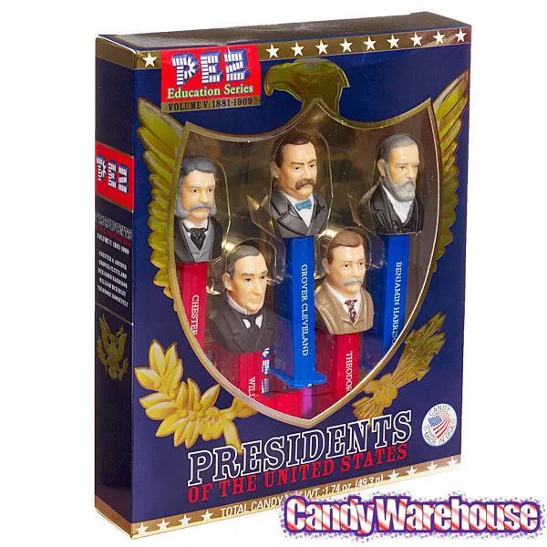 Presidents 1881-1909 PEZ Candy Dispensers: 5-Piece Gift Box - Image 2