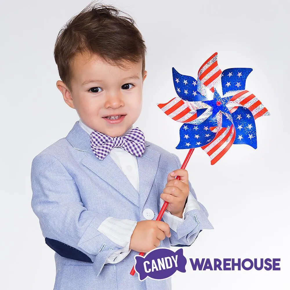 USA Stars and Stripes Pinwheel Spinners - 8 Inch: 8-Piece Box - Image 3
