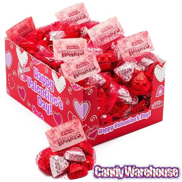 Palmer Valentine Chocolate Hearts in Mesh Bags: 18-Piece Box - Image 2