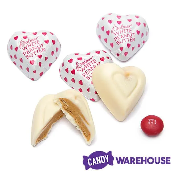 Palmer Valentine Foiled Peanut Butter Filled White Chocolate Hearts: 4LB Bag - Image 2