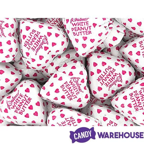 Palmer Valentine Foiled Peanut Butter Filled White Chocolate Hearts: 4LB Bag - Image 3
